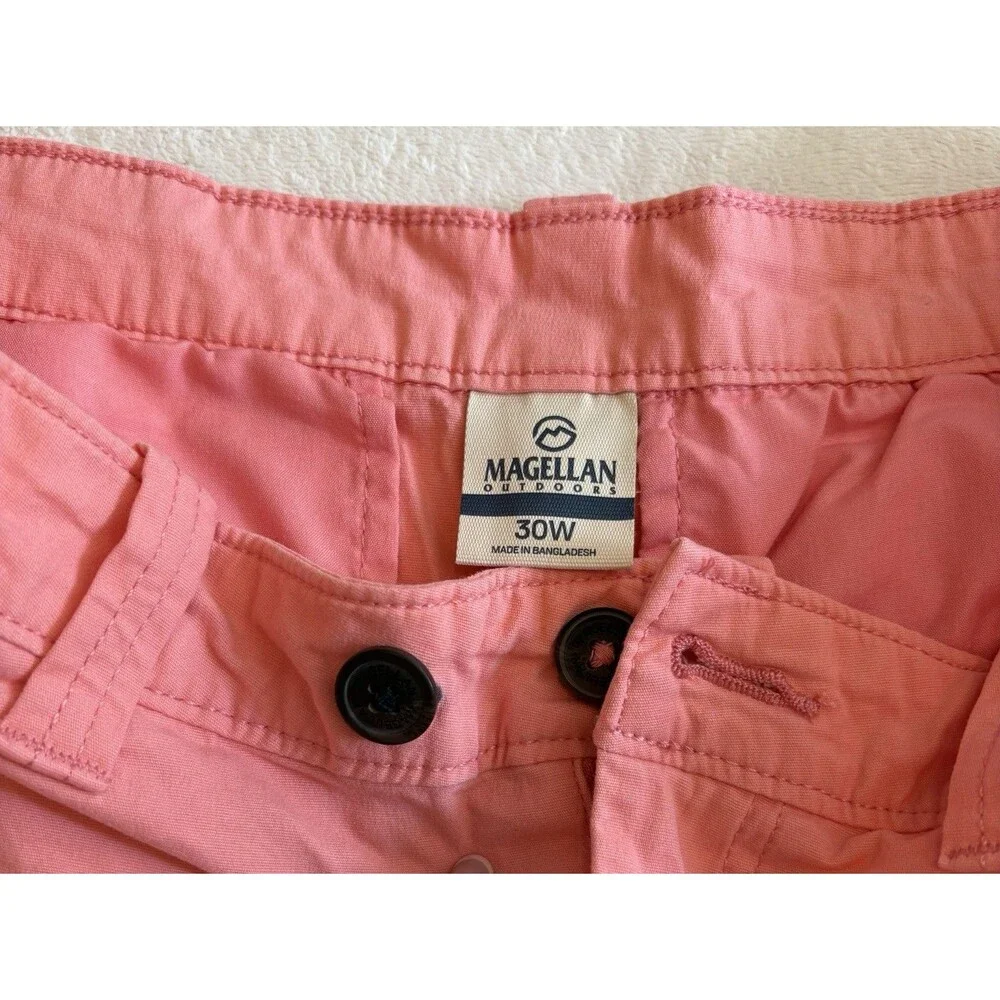 Magellan Outdoors Men’s 30W Coral Chino Shorts Cotton Stretch Casual Flat Front